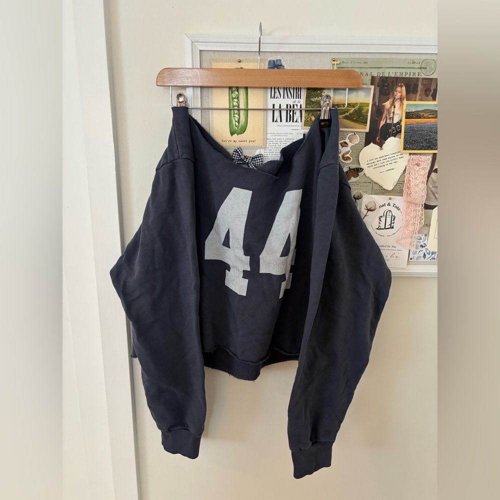 Brandy Melville Off Shoulder “44” Sweatshirt